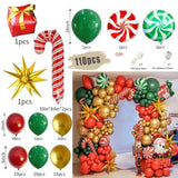 elvesmall Christmas Balloon Garland Arch Kit Red Green Lolipop Cone Star Foil Balloons New Year Christmas Party Decoration Supplies Gifts