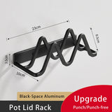elvesmall  Kitchen Cutting Board Holder Rack Solid Pot Lid Cover Stand Adhesive Storage Rack Pan Cover Organizer Racks Sponge Plate Holders