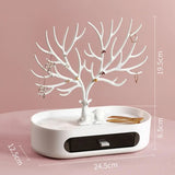 elvesmall  New Upgraded Deer Jewelry Storage Rack Drawer Design Tree Antler Shape Earrings Necklace Ring Jewelry Display Stand Tray Cases