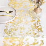 elvesmall Gold Hot Foil Mesh Table Flag Holiday Party Wedding Decoration Material Light Luxury Gold Table Flag