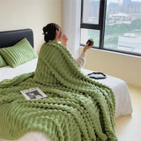 elvesmall  High density warm blanket rabbit fur bed linen Coral Fleece Sofa Blankets for winter Microfiber blanket plush Thicken Bed Sheet
