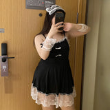 elvesmall  5XL Women Sexy Naughty French Maid Fancy Dress Uniform Plus Size Maid Costume Anime Cosplay Roleplay Apron Party Waitress Outfit