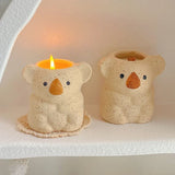 elvesmall Koala Scented Candles for Living Room Decoration Fragrance Candles in Jars with Wooden Wick Souvenirs for Guests