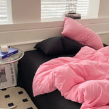 elvesmall Soft Pink Bedding Sets Duvet Cover Set Bedclothes Bedspread Pillowcases Single Double Queen Size Bed Sheet Sets For Girls