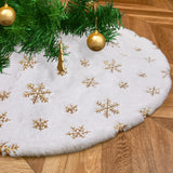 elvesmall 78/90/122 CM Christmas Tree Skirt White Faux Fur Xmas Sequin Carpet Mat Home Party Decorations