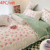 elvesmall  Korean Princess Style Summer Bedding Set Simple Quilt Set