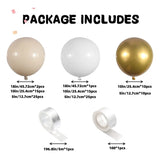 elvesmall 105pcs White Sand Gold Balloons Garland Arch Kit,Boho Wedding Baby Shower Anniversary Day Mother's Day Party Decorations