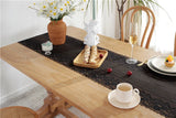 elvesmall  French Romantic White Black Lace Table Runner Wedding Decoration Coffee Table Path Mariage Bridal Shower Home Party Ornament