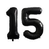 elvesmall 2pcs 40inch Huge Black Number Foil Balloons Birthday Party Decorations Adult Kids 10 11 12 15 20 25 30 45 50 60 Year Old Supplie