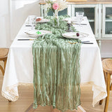 elvesmall  4PCS Cotton Gauze Table Runner Wedding Doily Sage Rustic Tablecloth Cheesecloth Table Cover Festival  Party Sheer Home Decor