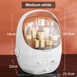 elvesmall  Multifunctional Dustproof Cosmetics Storage Box Space Capsule Cosmetic Case Transparent Skincare Shelves Dust Belt Handle
