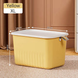 elvesmall Plastic Storage Box with Lid Household Clothes Toys Storage Basket Closet Cabinets Wardrobe Organizer Desktop Sundries Container