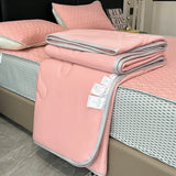 elvesmall Lce Silk Summer Blanket Latex Fitted Sheet and Pilowcase Cool Feeling Fabric Summer Quilt Queen Lightweight Comforter Thin Duvet