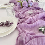 elvesmall  Table Runner Semi-Sheer Personalize Vintage Wedding Decoration Kitchen Dinner Tablecloth Retro Boho Event Designing