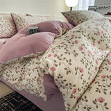 elvesmall Bedding Set Light Luxury Duvet Cover Pillowcase and Bedsheet Bed Linen Set Comforter Queen Bedroom Decor Home Textiles