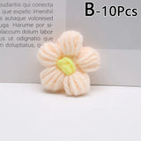 elvesmall 4.5cm Hand-knitted Flower Puff Flower Milk Cotton Wool Hand Hook Flower DIY Hairpin Clothing Accessory Shoes Hats Craft Supplies