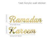 elvesmall Eid Mubarak Decor Wall Sticker Ramadan Decor for Home Ramadan Kareem Gift Eid AL Adha Islamic Muslim Party Decor Wall Decal