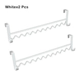 elvesmall  Bedroom Hanging Hooks Dorm Bedside Storage Rack Wave Design Holder Hanging Clothes Organizer Bunk Bed Rail Over the Rod Hanger