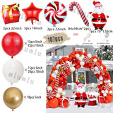 elvesmall Christmas Balloon Arch Set Candy Cane Aluminum Film Red Green White Father Christmas New Year Balloons Party Decoration Gifts