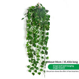 elvesmall 90CM Artificial Green Plant Hanging Ivy Leaf Seaweed Radish Artificial Flower Grapevine Home Garden Wall Fence Party Decoration