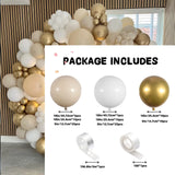 elvesmall 105pcs White Sand Gold Balloons Garland Arch Kit,Boho Wedding Baby Shower Anniversary Day Mother's Day Party Decorations