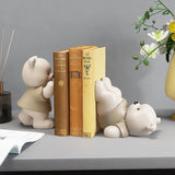 elvesmall Bear Book End Figurine Cream Style Cute Little Decorations Living Room Hallway Wine Cabinet  Bookcase Home Decor Birthday Gift