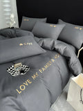 elvesmall Nordic Luxury Egyptian Cotton Bedding Set King Queen Double Twin Size with Sheet Duvet Cover Pillowcases 1/2 People Bed Linens