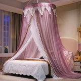 elvesmall Single Door Three Doors Dome Mosquito Net Fully Wrapped Suspended Ceiling Mosquito Net Large Space Princess Style Bed Netting