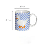 elvesmall  -  Ins Korean Cute Cartoon Duck Mug Girl Breakfast Milk Coffee Oat Cup Office Water Cup