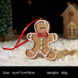 elvesmall  Christmas Decorations Snowflake Gingerbread Man Christmas Tree Pendant Christmas Reindeer Black Bear Elf Decorations Pendant