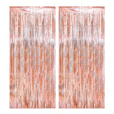 elvesmall 2Pcs 2m Metallic Foil Tinsel Curtain Kids Birthday Wedding Bachelorette Party Tassel Background Decorations Baby Shower New Year