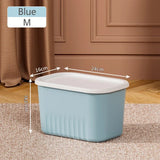 elvesmall Plastic Storage Box with Lid Household Clothes Toys Storage Basket Closet Cabinets Wardrobe Organizer Desktop Sundries Container