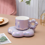 elvesmall  -  Ceramic coffee cups and exquisite mugs and saucers set girls' high-value cherry blossom cups are luxurious and luxurious.