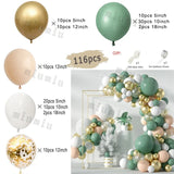 elvesmall Jungle Safari Green Balloon Garland Arch Kit Kids Birthday Party Supplies Deer Pattern Gold Latex Ballons Baby Shower Decoration