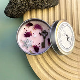 elvesmall 8OZ Crystal Candle Wholesale Tin Can Vanilla Scented Candles In Jars Real Herbs Crystal Candles Home Decoration Lily Rose