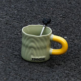elvesmall  -  Modern Simple Coffee Ceramic Mug Milk fufu Collider with Handle Water Cup Household Breakfast Oatmeal Milk Cup