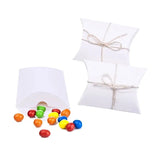 elvesmall 50PCS Pillow Candy Box Hemp Rope Kraft Paper Gift Packaging Paper Box Candy Bag DIY Christmas Wedding Birthday Party Decoration