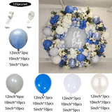 elvesmall Dusty Blue White Balloon Garland Kit Pastel Light Arch Wedding Birthday Party Baby Shower Baptism Christening Party Decorations