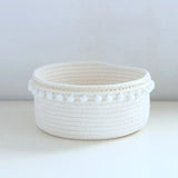 elvesmall Portable Woven Storage Basket Bedroom Child Toy Organizer Pouch Household Desktop Sundries Deposit Container Accessories Items
