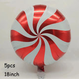 elvesmall 22inch Red Green Christmas Gift Boxes Foil Balloons Lollipop Canes Ball Xmas Decoration Party Favor Christmas Decoration Air Glo