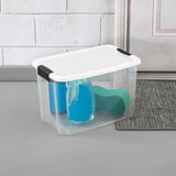 elvesmall  Sterilite 30 Qt Ultra Latch Box, Stackable Storage Bin with Lid, Plastic Container with Heavy Duty Latches to Organize