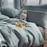 elvesmall 4-Piece Cotton Bedding Set, 1 Quilt Cover, 1 Sheet, 2 Pillowcases, Available in Single or Double Bed Sizes, Extremely Soft
