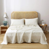 elvesmall 100% French Natural Pure Linen Bedding Sheet Set Ultra Soft Durable Luxurious Stone Washed 3 Pieces Sheets Set Double Bed Sheets
