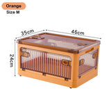 elvesmall Foldable Storage Box Closet Organizer With Wheels Stackable Sundries Organizer Clothes Quilts Toys Books Storage Box