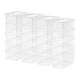 elvesmall 5 Qt. (1.25 Gal.) Small Stackable Plastic Closet Storage Box, Clear, Set of 20 Stackable Design