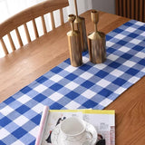 elvesmall  Christmas Decorations Yarn-dyed Plaid Xmas Table Runner Festive Decor Tablecloth Nordic Rectangular Table Mat House warming gift