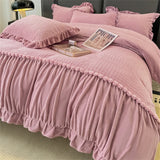 elvesmall Carved Milk Velvet Bedding Set High Weight Thicken Warm Four Piece Set Quilt Cover Bed Linens Bedspread Pillowcase Bedroom Decor