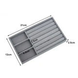 elvesmall Jewelry Storage Box Earring Ring Necklace Brooch Holder Velvet Jewelry Display Box Necklace Classification Organizer Drawer Tray