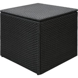 elvesmall 67 Gallon Outdoor Storage Box, Waterproof Wicker Deck Box with Waterproof Liner, Patio Storage Bin Container