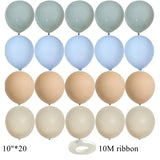 elvesmall 15/20PCS 10inch Retro Balloon Set Vintage Blue Series Balloons for Wedding Happy Birthday Party Decoration DIY Gifts Supplies